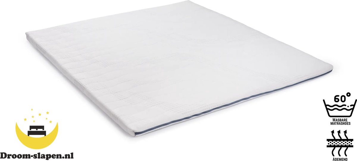 Topdekmatras - topper traagschuim/NASA 180x200 6cm - Anti allergische Cooltouch tijk