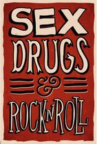 Wandbord - Sex Drugs And Rock N Roll - 20x30cm Gebolde Duitse Kwaliteit