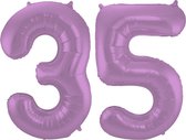 Ballon aluminium 35 ans violet métallisé 86cm