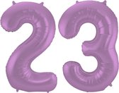 Folieballon 23 jaar metallic paars 86cm