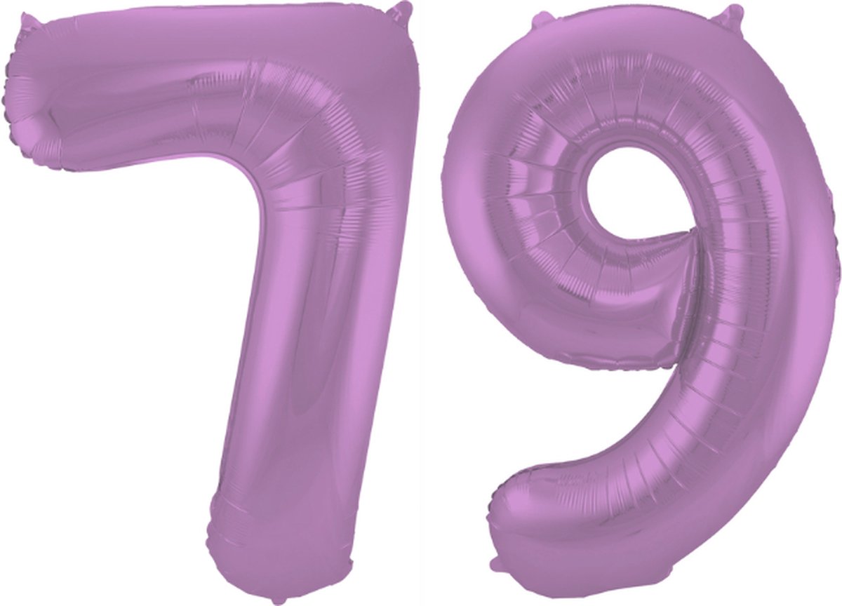 Folieballon 79 jaar metallic paars 86cm