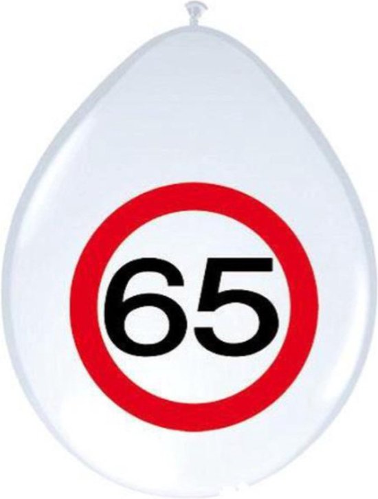 Ballonnen 65 jaar verkeersbord | Feest - Verjaardag