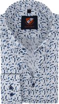 Suitable - Overhemd Veren Blauw - 39 - Heren - Slim-fit