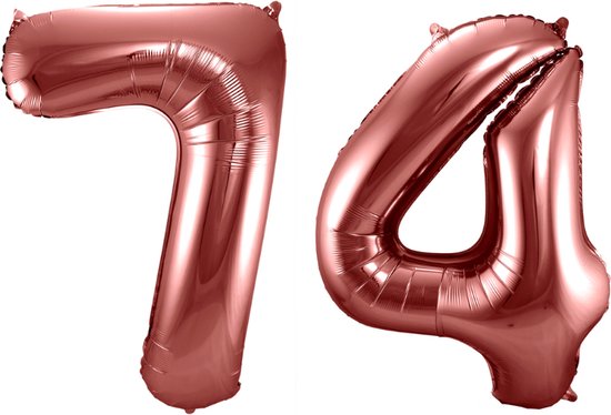Folieballon 74 jaar brons 86cm