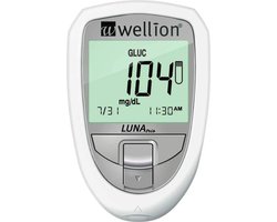 Wellion Luna Trio 3-in-1 glucosemeter startpakket inclusief 10 glucose strips (glucose, cholesterol en urinezuur) - Wit