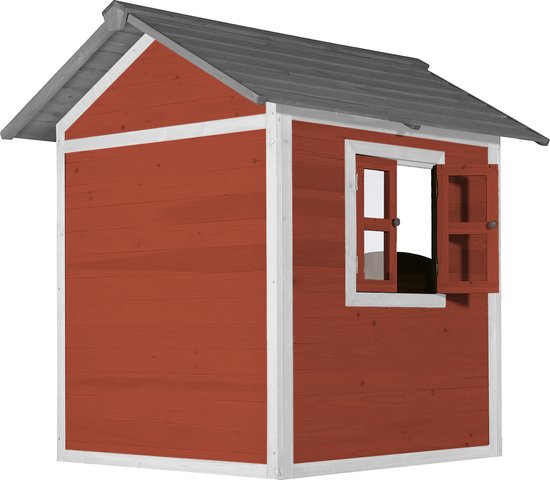 AXI Beach Lodge Speelhuis in Rood/Wit - Speelhuisje voor de tuin / buiten - FSC hout - Tuinhuisje voor kinderen