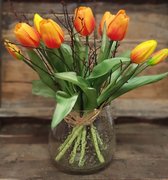 Tulpen oranje-Real Touch-siliconen-voorjaar-sfeermakers