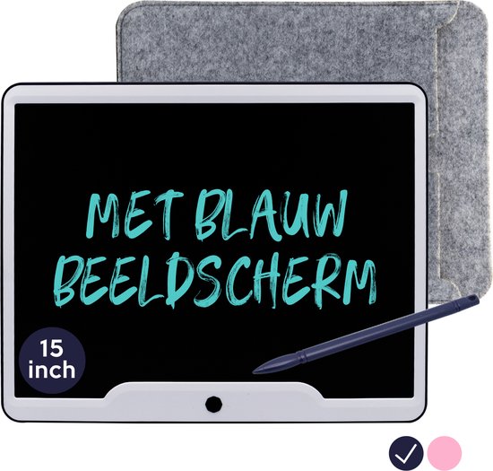 LCD Tekentablet Kinderen "Blauw" 15 inch - Schrijfbord - Drawing Tablet - Kindertablet - Schrijftablet - Tekenspullen - Speelgoed Jongens - 4 jaar - 5 jaar - 6 jaar