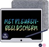 LCD Tekentablet Kinderen "Blauw" 15 inch - Kleurenscherm - Sinterklaas Cadeautjes Jongens - Sint - Tekenbord - Sinterklaas - Kerst - Kleuter - Speelgoed Jongens - Kids Tablet - Ewriter - Digitaal Notitieblok