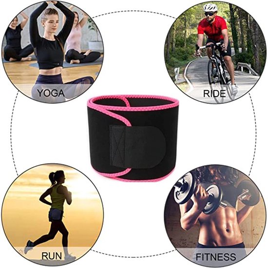 BLACKROX Trimm Your Waist Fitnessriem, winnaar voor dames en heren, zweetgordel voor vetverbranding, premium fitnessriem, verstelbare sauna, buikweggordel om af te vallen, zwart, XXL