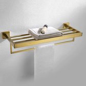 Pico NL® Badkamerrek Goud - Handdoekrek Badkamer - Handdoekhouder Zwevend - 60 x 22 cm