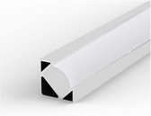 Hoekaluminium profiel 2m wit voor led lint ondoorzichtige witte hoes - Kunststof - Zilver - Wit - SILUMEN