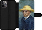 Telefoonhoesje Geschikt voor iPhone 11 Pro telefoonhoesje - Zelfportret met hoed - Vincent van Gogh - Met vakjes - Wallet case met magneetsluiting