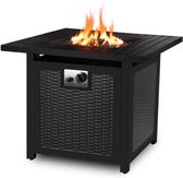 Luxiqo® Vuurkorf Tafel - Terrasverwarmer Tafel - Outdoor Vuurplaats - Vuurkorf - Tuinhaard - Vuurtafel - Vuurschaal BBQ - Zwart