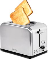Grandlux Retro Broodrooster - 5 Warmteniveaus - 2 Brede Sleuven- Toaster - Reheat en Ontdooi - RVS