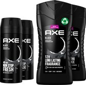 Bol.com Axe Black Deodorant Bodyspray & 3-in-1 Douchegel - 2 x 150 ml + 2 x 250 ml - Voordeelverpakking aanbieding