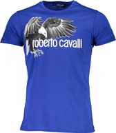 Roberto Cavalli T-shirt Blauw 2XL Heren