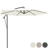 LifeGoods Zweefparasol - tot 8 Personen - Ø300cm - Waterdicht - met Hoes en Kruisvoet - Tuin of Strand - Crème