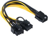 6-pins naar dubbele PCI-E PCIe 8-pins (6 + 2Pin) voedingskabel