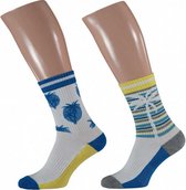 sportsokken Fashion wit/blauw maat 36-41