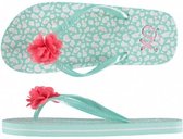 teenslippers panterprint meisjes blauw maat 25-26