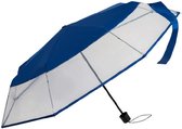 paraplu 24 x 90 cm staal/polyester blauw/transparant