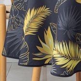 Strijkvrij Provençaals Tafelkleed Rond 160cm 'Tropical Noir', Vocht en Vuil Werend!
