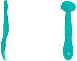 Baby siliconen lepel visvorm donkergroen