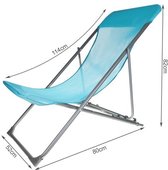 Oneiro’s Luxe Ligstoel Folding Blauw beach Ligstoel - ø 52x80/114x82– tuinmeubelen - balkon – terras- waterdicht – zomer – tuin – inklapbaar – ligbed