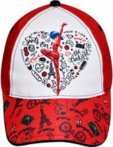 basketbalpet Miraculous junior katoen rood/wit maat 52