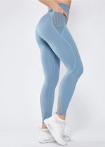 Sportax™ Sportlegging - Sportkleding Dames - Sportbroek - Yoga - Hardloop kleding - High Waist - Blauw - Maat L