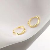 Gading® Dames Klapoorringen - Mobiusband goudplating buis - 11mm - zilver 925 - moederdag cadeau