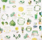 46 Stickers Green - D2400 - Groene Teksten, Planten, Drinken, Eten En Allerlei - Stickerdoosje - Voor Scrapbook Of Bullet Journal - Agenda Stickers - Decoratie Stickers