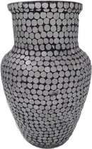 Colmore – Grote vaas mosaic – Glas – Zilver – 30x30x45cm - luxewoondecoratie.nl