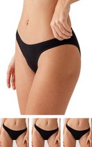 Viuma Vrouw Zwart 203523 Damesslip Katoenen Brief Ondergoed Dagelijks Comfort Set van 3