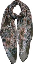 Juleeze Sjaal Dames Print 80x180 cm Groen Synthetisch Shawl Dames Cadeau voor haar