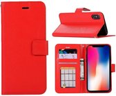 Apple iPhone X/Xs - Bookcase - Portemonnee hoesje - Magneetsluiting - ROOD