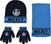 winterset Mickey acryl donkerblauw 3-delig one-size