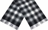 sjaal Geruit dames 180 x 65 cm polyester zwart/wit