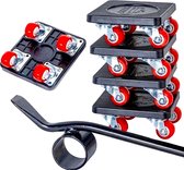 MAEUX® Meubelroller 6-delig - 5 Rollers en 1 Hefboom - Meubeltransporter - Meubelhondje - Meubelverplaatser - Meubelglijders - Meubelroller - Meubellifter - Verplaatshulp - Inclusi