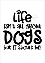 A6 enkele quote kaarten life and dogs - 50 stuks | honden | groothandel