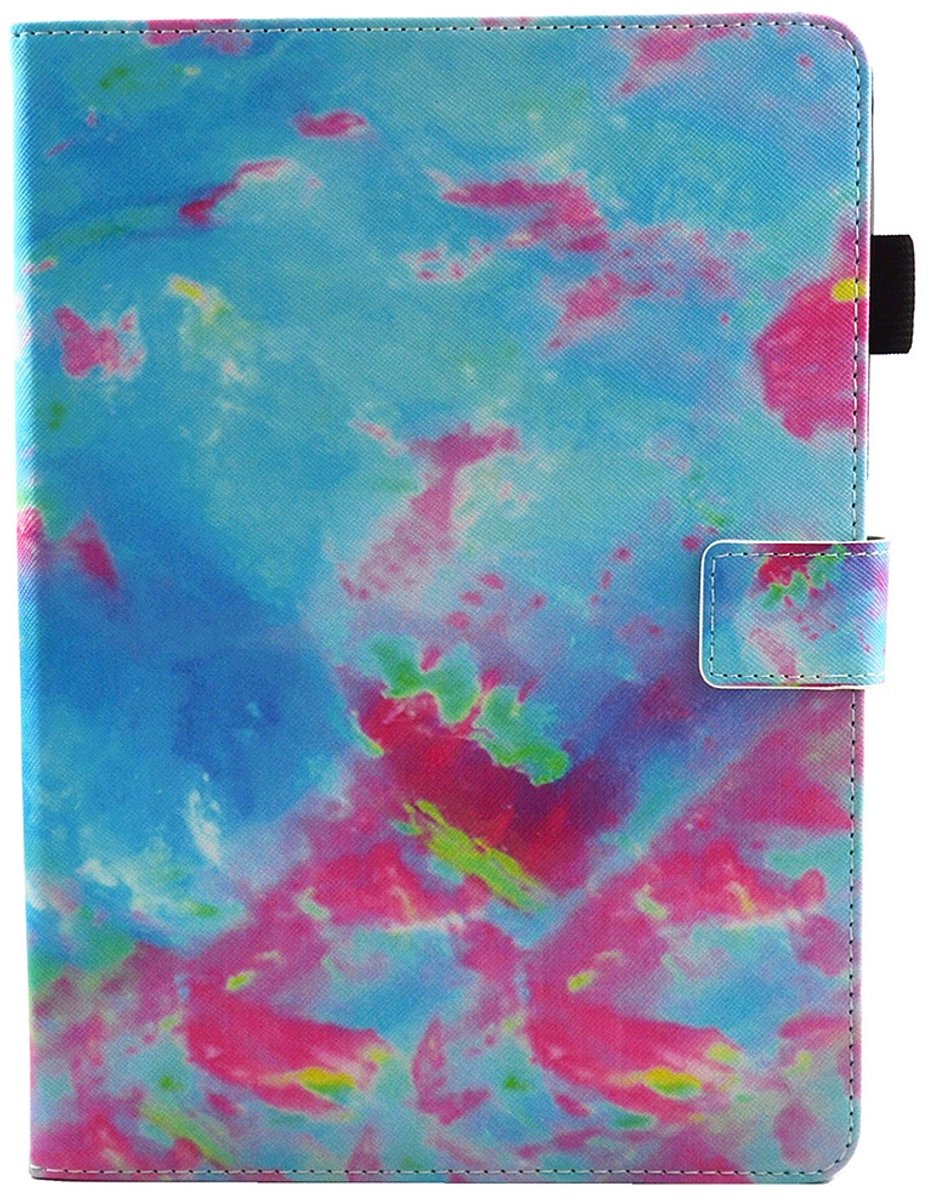 Mobigear Tablethoes geschikt voor Apple iPad 6 (2018) Hoes | Mobigear Marble Bookcase - Blauw / Roze