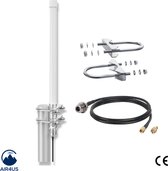 Air4us - Helium antenne 8 dBi - Outdoor helium antenne - Antenne helium miner - Lowloss 5 meter kabel