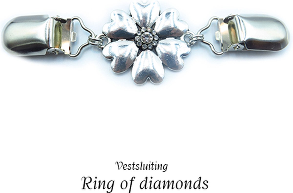 Vestsluiting - ring of diamonds - vestclip dames -vestsluiting dames - vestclip - vestsluiting vestclip - sjaalspeld - vestspeld - vestklem