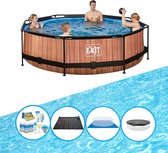 EXIT Zwembad Timber Style - Frame Pool ø300x76cm - Met bijbehorende accessoires