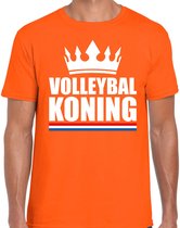 Oranje volleybal koning shirt met kroon heren - Sport / hobby kleding L