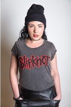 Slipknot Dames Tshirt -XS- Logo Grijs