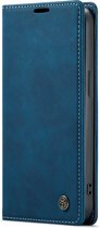 iPhone SE 2022 Casemania Hoesje Navy Blue - Portemonnee Book Case