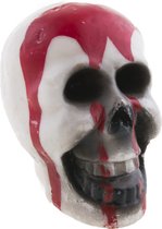 Kaars doodshoofd / doodskop met lopend bloed - 16 x 13 cm - feestdecoratievoorwerp - Halloween