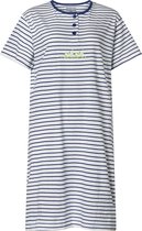 Cocodream dames nachthemd korte mouw | MAAT XL | Tropical streep | wit